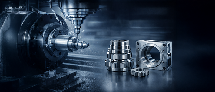 Moderne CNC-Bearbeitung mit präziser Fertigung von Metallteilen bei Mekaltek