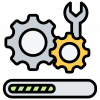 Icon für das Rüsten und Einrichten einer CNC-Maschine
